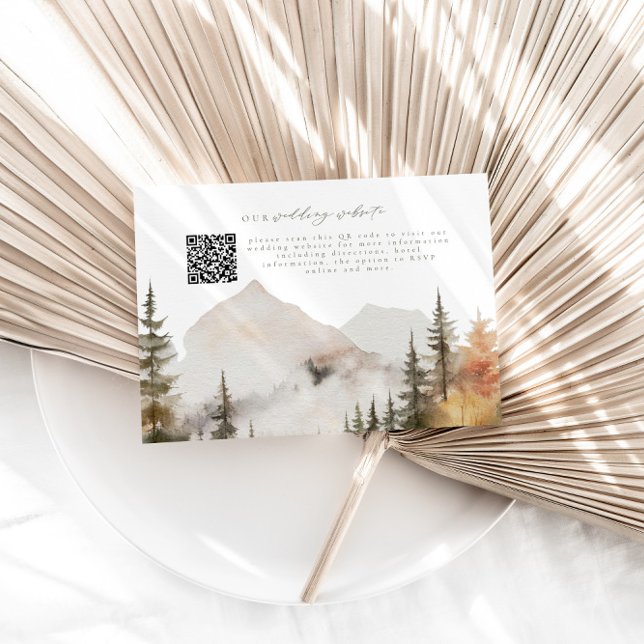 Forest Mountain Wedding RSVP Einschließungskarte Begleitkarte (Von Creator hochgeladen)