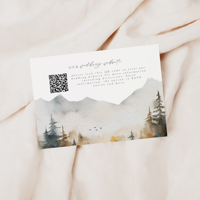 Forest Mountain Wedding RSVP Einschließungskarte Begleitkarte (Von Creator hochgeladen)