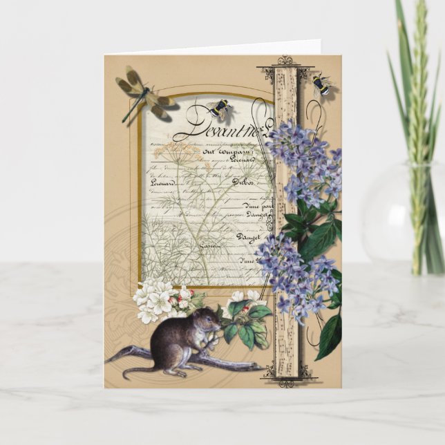 Forest Mouse - Vintage Leerlaufkarte Karte (Vorderseite)