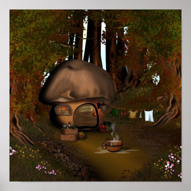 Forest Mushroom House Poster (Vorne)