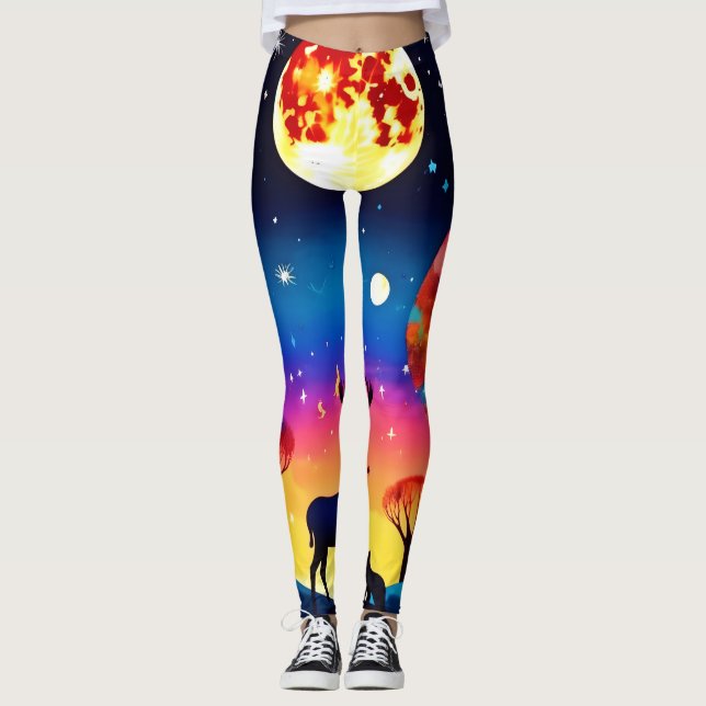 Forest Night Glow Leggings (Vorderseite)