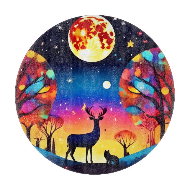 Forest Night Glow Schneidebrett (Vorderseite)