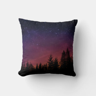 Forest Night Sky Nature with Starry Woodland Scene Kissen