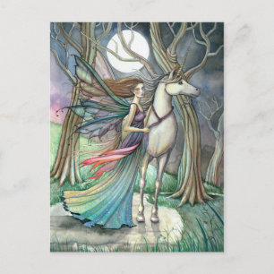 Forest of Dreams Fairy et carte postale Unicorn