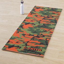 Forest Orange und Green Camouflage Camouflage Yogamatte