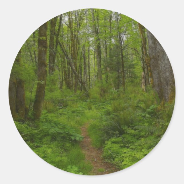 FOREST PATH Naturekettenaufkleber Runder Aufkleber (Vorderseite)