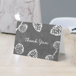 Forest Pine Cones Rustikales Chalkboard Dankeskarte