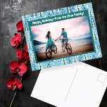 Forest Pine Tree Moon Stars CUSTOM FOTO Holiday Postkarte<br><div class="desc">Passen Sie diese Karte an,  indem Sie Ihr eigenes Foto und Ihren eigenen Text hinzufügen. Süßbäume bilden den Hintergrund. Karo meinen Shop für mehr Farben und Designs oder lass mir wissen,  ob Sie etwas Angewohntes wollen. Danke für den Einkauf mit mir!</div>