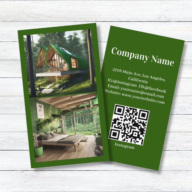 Forest Property Vacacation Rental Picture QR Code Visitenkarte (Von Creator hochgeladen)