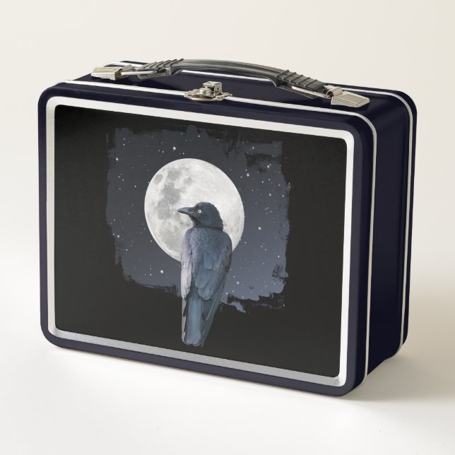 Forest Raven Cold Moon Metall Brotdose (Vorderseite)