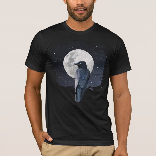 Forest Raven Cold Moon T-Shirt (Vorderseite)