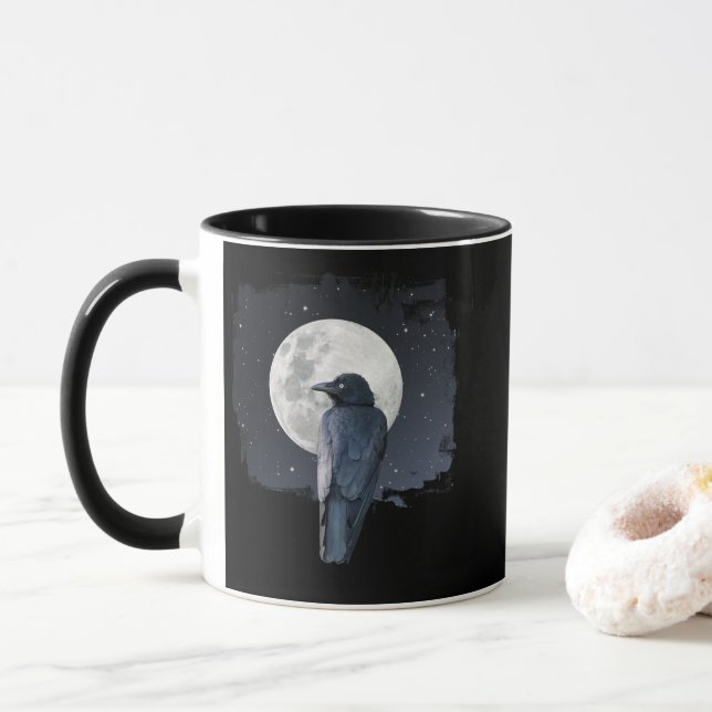Forest Raven Cold Moon Tasse (Mit Donut)