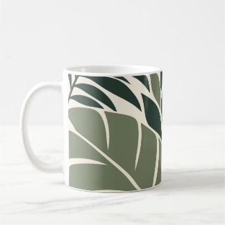 Forest Sage Tropical Leaf Silhouette Kaffeetasse