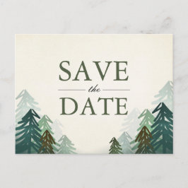 Forest Save the Date Postcard Elegante Wählen Sie Ankündigungspostkarte