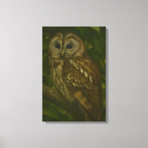 Forest Sentinel - Tawny Owl - Paradies für Naturfr Leinwanddruck