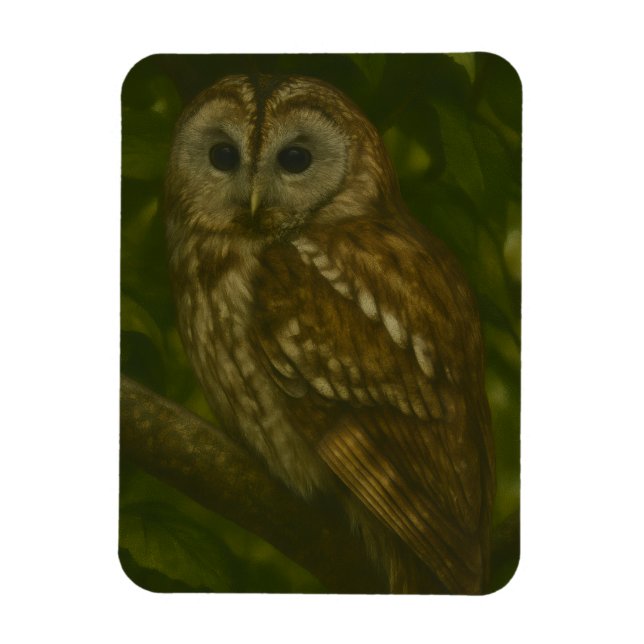 Forest Sentinel - Tawny Owl - Paradies für Naturfr Magnet (Vertikal)