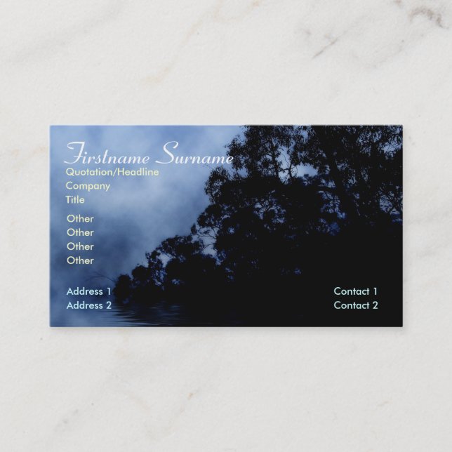 Forest Silhouette in Forest Business Card Visitenkarte (Vorderseite)