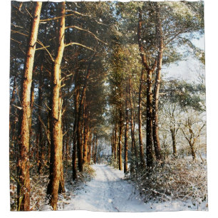 Forest Snow Scene Duschvorhang
