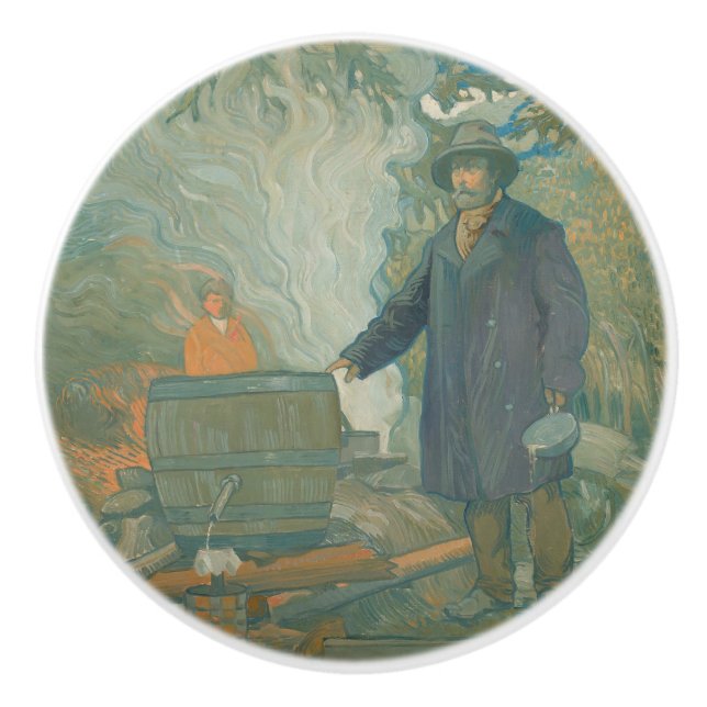 Forest Still Moonshiners White Lightning Liquor Keramikknauf (Vorderseite)