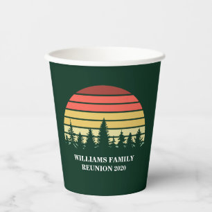 Forest Sunset Camping Trip Custom Family Wiederseh Pappbecher