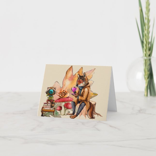 Forest Tea Party Karte (Vorderseite)