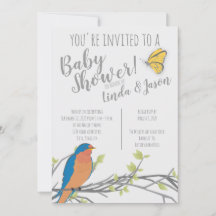 Forest Theme Kinderdusche mit Bluebird & Foliage