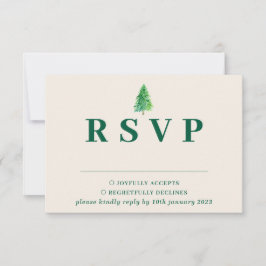 Forest Tree Watercolor | Floral Wedding Christmas RSVP Karte