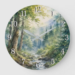 Forest Wall Clock — Nature-Inspired Design Große Wanduhr