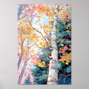Forest Watercolor Malerei Art Print Poster