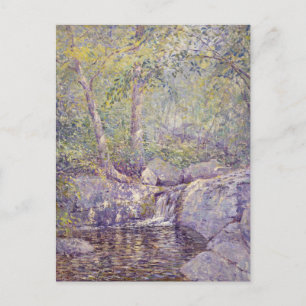 Forest Waterfall Malerei Postkarte