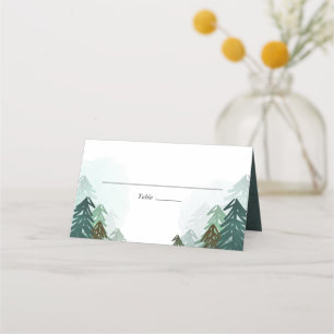 Forest Wedding Platzkarte Rustic Pine Evergreen