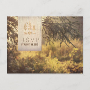 Forest Wedding RSVP Einladungspostkarte