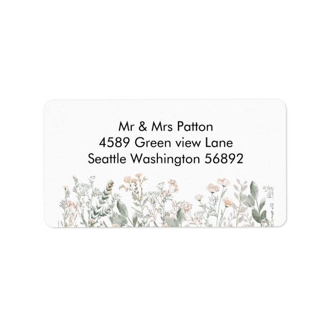 Forest Wildflowers Address Label Adressaufkleber (Vorne)