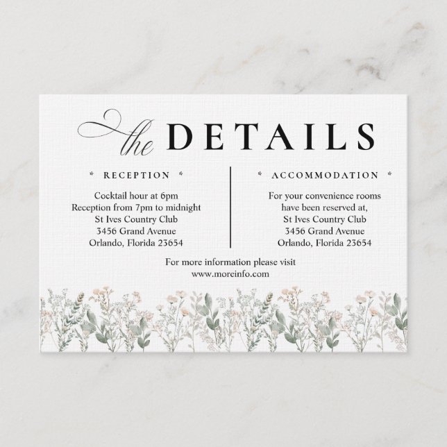 Forest Wildflowers Enclosure Card Begleitkarte (Vorderseite)