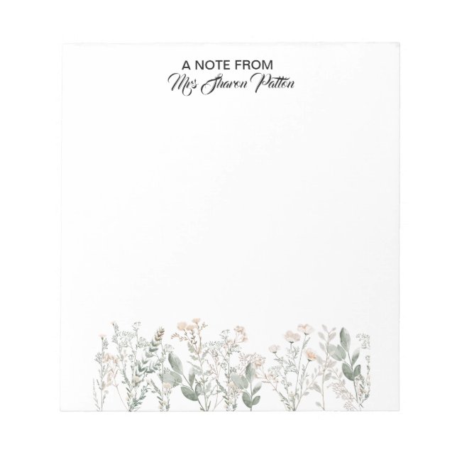 Forest Wildflowers Notepad Notizblock (Vorderseite)