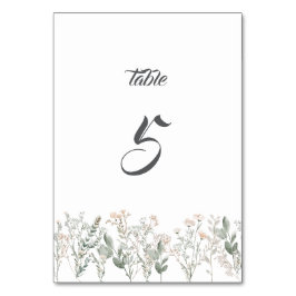 Forest Wildflowers Table Number Card Tischnummer