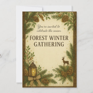 Forest Winter Gathering Invitation | Elegant 