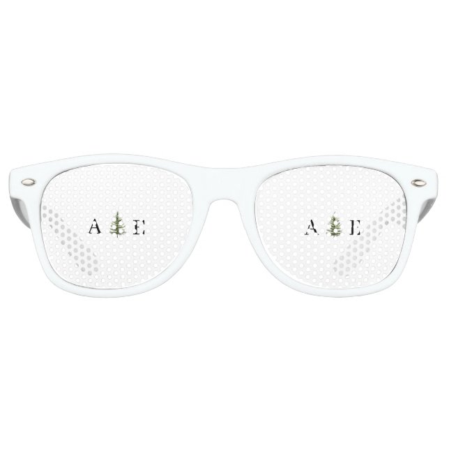 Forest Wintre Watercolor Wedding Partybrille (Vorderseite)