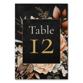 Forest Witch Black Floral Wedding Table Number Tischnummer