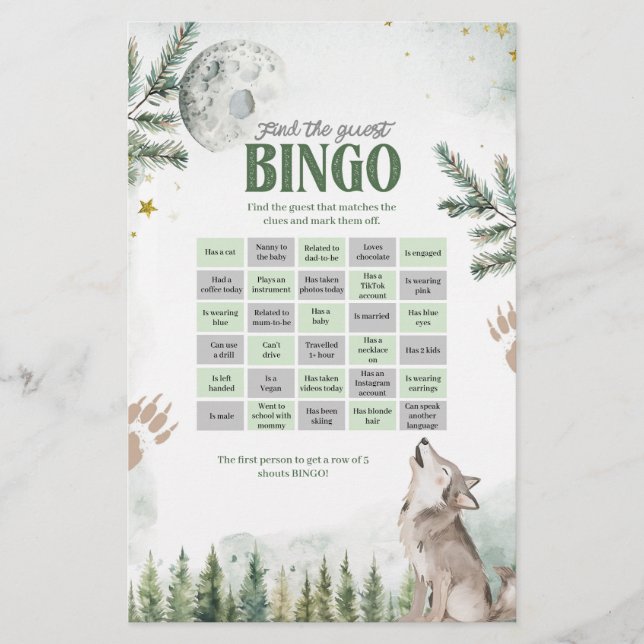 Forest Wolf findet die Bingo Games (Vorderseite)