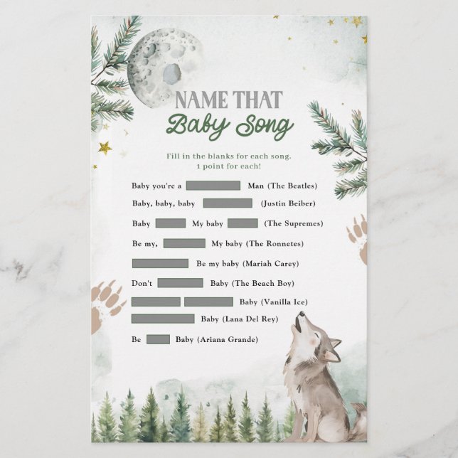 Forest Wolf nennt das Baby Song Games (Vorderseite)