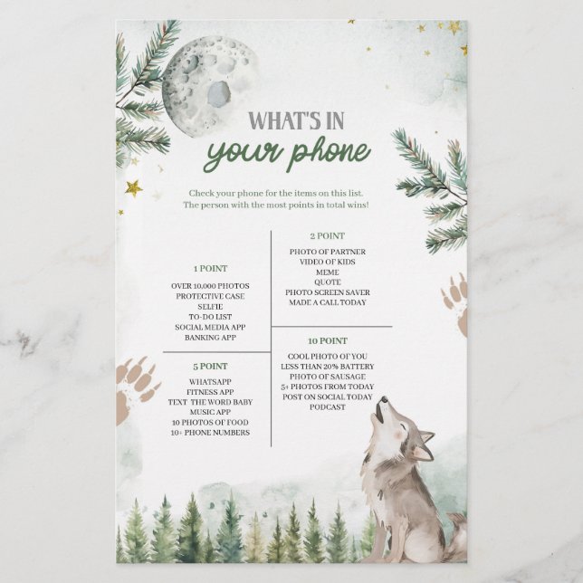 Forest Wolf Was ist in deinem Handyspiel? (Vorderseite)