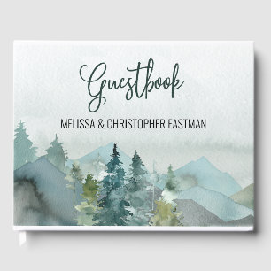 Forest Wonder Wedding Memory Guestbook Monogram Gästebuch