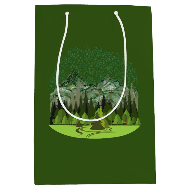 Forest, Wood, Nature Mittlere Geschenktüte (Vorderseite)