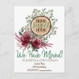 Forest Wood Theme, Rose Zuhause Sweet Zuhause Ankündigungspostkarte