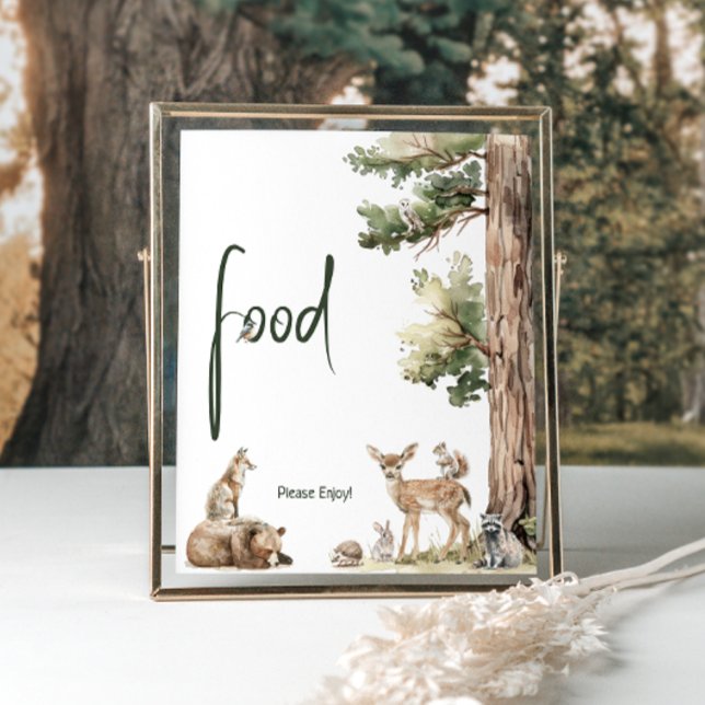 Forest Woodland Animals Baby Dusche Lebensmittelze Poster (Von Creator hochgeladen)