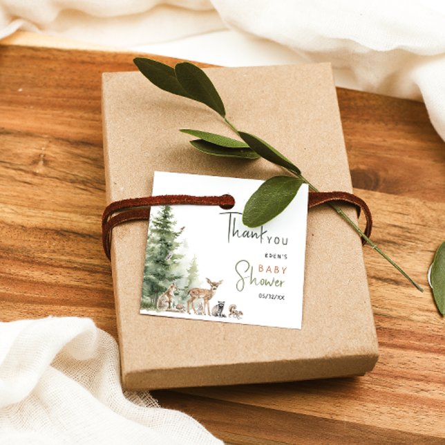 Forest Woodland Animals Kinderdusche Danke Geschenkanhänger (Von Creator hochgeladen)