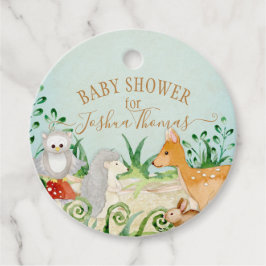 Forest Woodsy BOHO Deer Fox Owl Boy Baby Dusche Geschenkanhänger