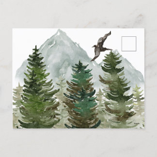 Forêt avec Montagne Carte de vacances