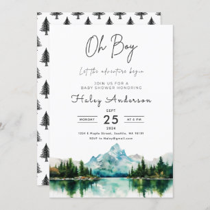Forêt Aventure Boy Baby shower Invitation
